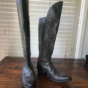Ariat knee high leather cowboy boots